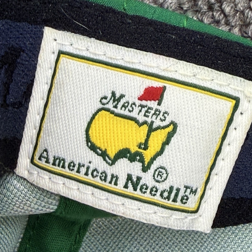 Masters Augusta National Golf Hat Green Rubber Strapback Metallic Logo Rare Cap - Picture 8 of 8